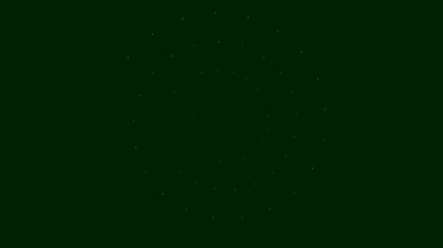 Green binary numbers forming a rotating spiral pattern on a dark background for cyber security