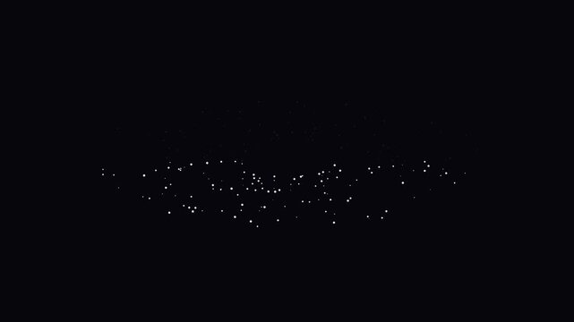 Minimalist asteroid belt orbiting in dark space with glowing white particles and cosmic motion