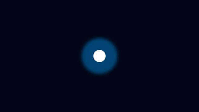 Minimalist bioluminescent pulsing light circle with cyan glow on a black backdrop