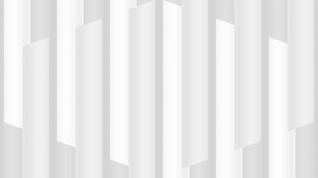 Minimalist white vertical bars with accordion stretch effect moving on a clean background
