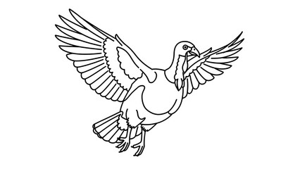 Naklejka premium Flying bird illustration on white background.