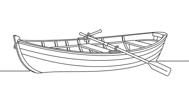 Simple rowboat illustration on white background.