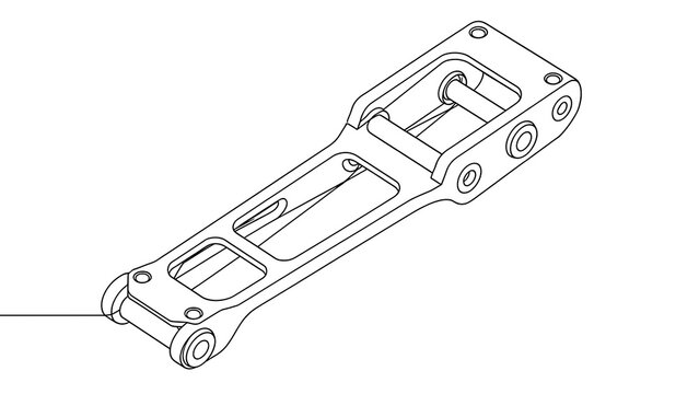 Industrial metal bracket part white background.