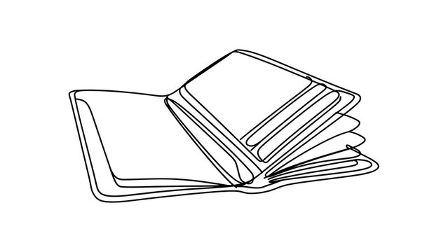 Open book with pages on white background.