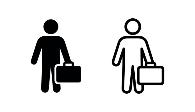 Business person with briefcase icon
