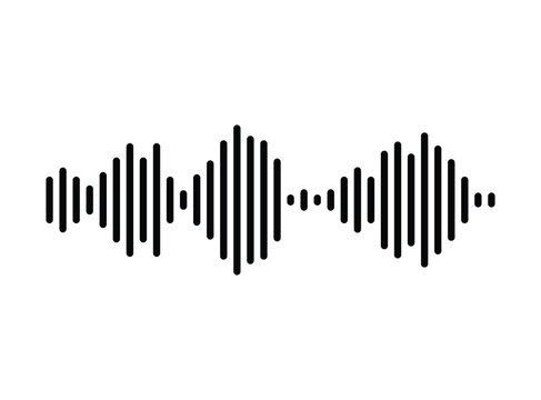 Black sound wave on white background