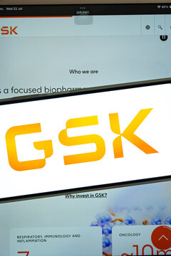 Gsk glaxosmithkline company logo on device surface