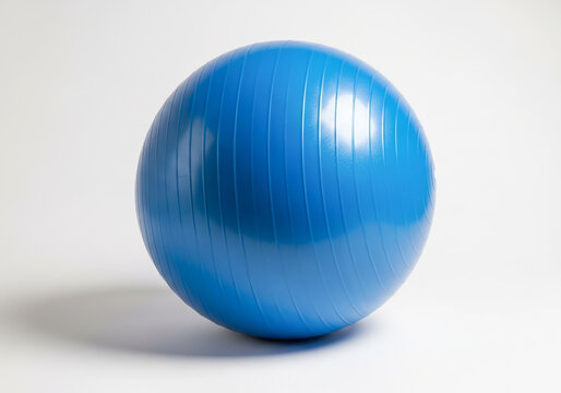 Blue exercise yoga ball for fitness and physical therapy