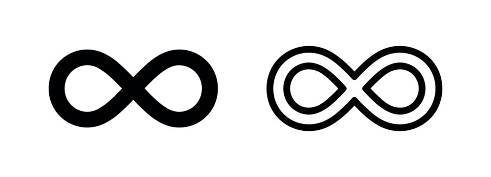 Infinity Symbol Icon Set - Forever and Eternity Concept
