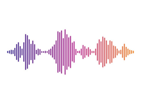 Colored music and sound wave