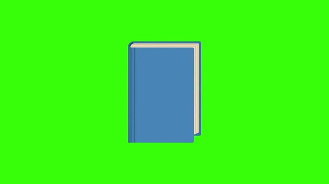 4K Minimalist Flat Vector Book UI Animation Loop on Green Screen