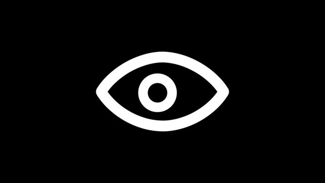 4K Biometric Eye Iris Scan Technology Loop on Black Background