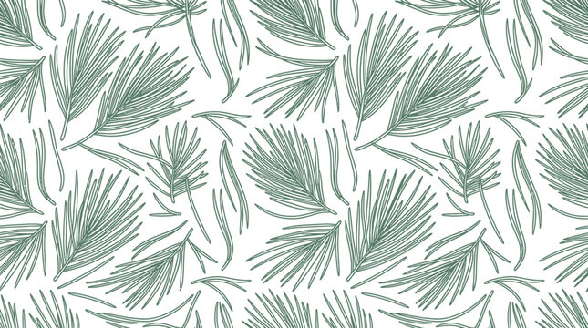 Hand-drawn pine needle pattern on white background