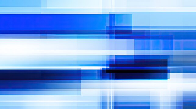 Abstract horizontal blue and white rectangles with a glowing effect