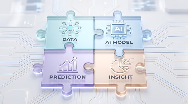 AI data model prediction insight puzzle pieces