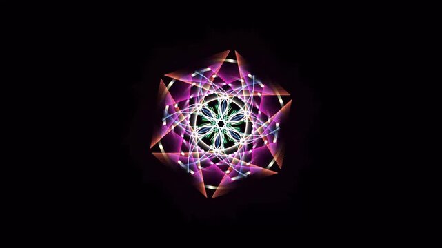 Geometric kaleidoscope abstract motion background seamless loop