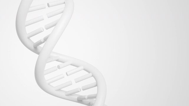 White DNA Double Helix Rotating in Circular Composition