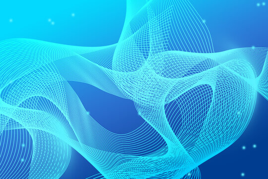 blue background future technology concept abstract dynamic line wave