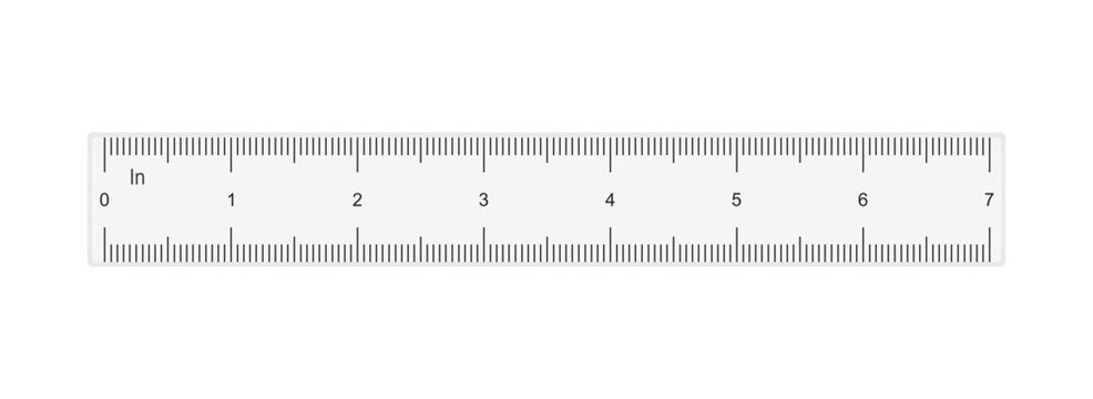 Ruler Markings: A close-up view of a standard ruler, displaying precise measurements in inches and centimeters. The clean lines and clear numbers emphasize accuracy and utility.
