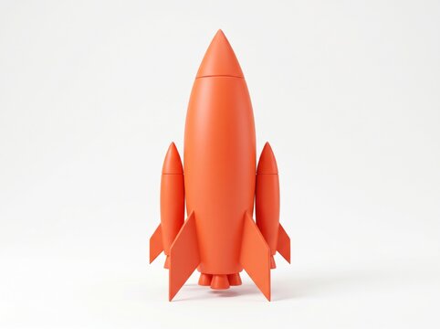Orange rocket ship