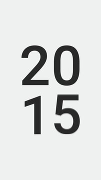 Vertical video animation of a stopwatch with sliding numbers that count down from the years 2010 to 2027 - represent the new year 2026 - vacation concept.