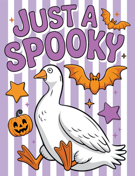 Just A Spooky Goose Halloween Quote Clipart
