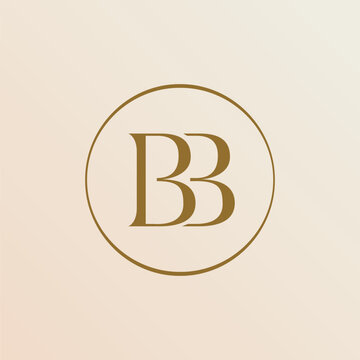 BB Monogram Serif Letter Logo Vector