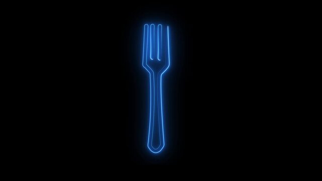 Different kitchen icon  neon animation video