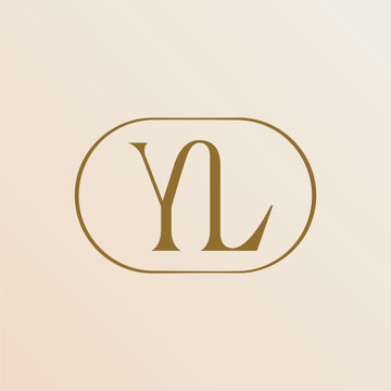 YL Monogram Serif Letter Logo Vector