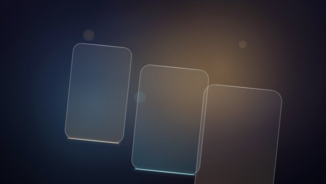 Three transparent rectangles with rounded corners