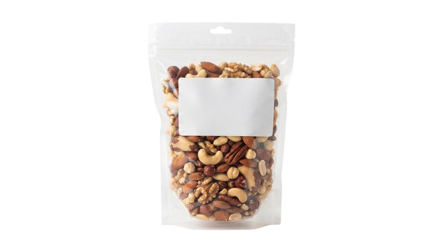 mixed nuts bag isolated on transparent background png