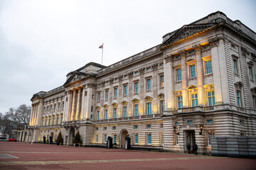 Buckingham Palace in London England at Dusk