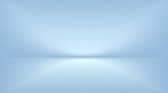 Modern blue gradient studio background. Vector illustration backdrop for luxury product display and professional presentation design with soft lighting effects