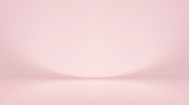 Pink modern studio background with soft gradient lighting. Vector bg for product presentation on minimalist rose stage with subtle shadow effects and clean abstract space