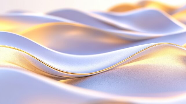 Stylized futuristic sand wave terrain in golden hues creating a surreal landscape