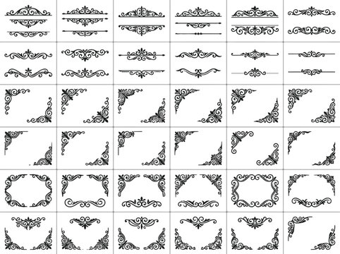 Elegant Vintage Scroll Flourish Ornaments Vector Collection Decorative Elements