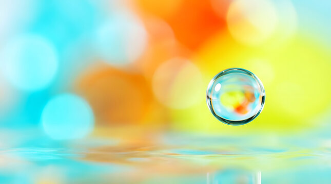 Abstract gradient swirls with central focus circle, blue and orange tones