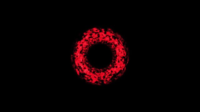 Dramatic crimson red fire blast wave, intense glowing ruby flames with radiating embers, powerful heat energy shockwave on black background, radiant energy blast with mystical flames.4k video