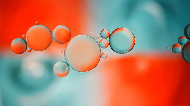 Abstract of colorful 3 d spheres connected by lines gradient