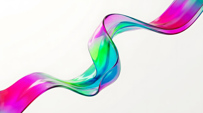 Abstract of colorful flowing ribbons curve gradient
