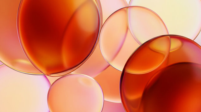 Abstract of colorful liquid droplets merging fluid