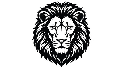 Lion Head Silhouette On Transparent Background mane © lutfadi