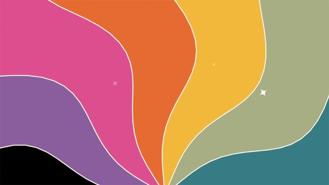Retro Sunburst Motion Graphic Background Vintage Pastel Colors Sparkling Diamonds 4k video