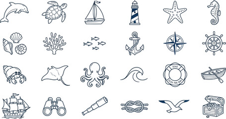 Marine Animals, Ships, and Ocean Elements Collection © Hira