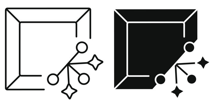 AI Image Generator Icon Vector Illustration - Artificial Intelligence Picture Creation, Digital Art Studio & Prompt Generator Linear and Glyph ang Editable Line Icons Set