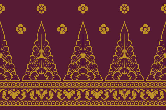 Traditional Balinese seamless pattern vector. Indonesian ethnic floral ornament background for textile print, luxury wallpaper, wrapping paper, and fashion fabric design.