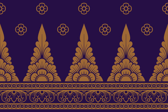 Traditional Balinese seamless pattern vector. Indonesian ethnic floral ornament background for textile print, luxury wallpaper, wrapping paper, and fashion fabric design.