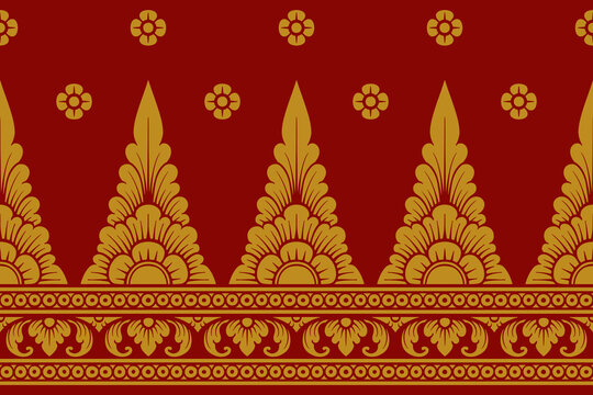 Traditional Balinese seamless pattern vector. Indonesian ethnic floral ornament background for textile print, luxury wallpaper, wrapping paper, and fashion fabric design.
