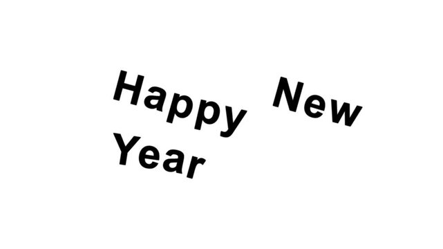 2027 Happy New Year - Black Bold Text on White Background for Calendar, Celebration & Future Events Design