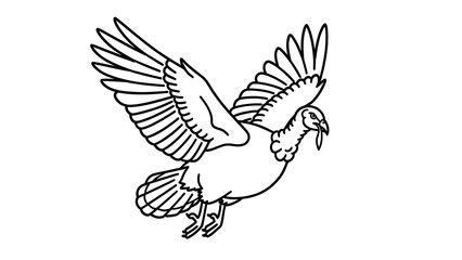 Naklejka premium Flying bird illustration on white background.